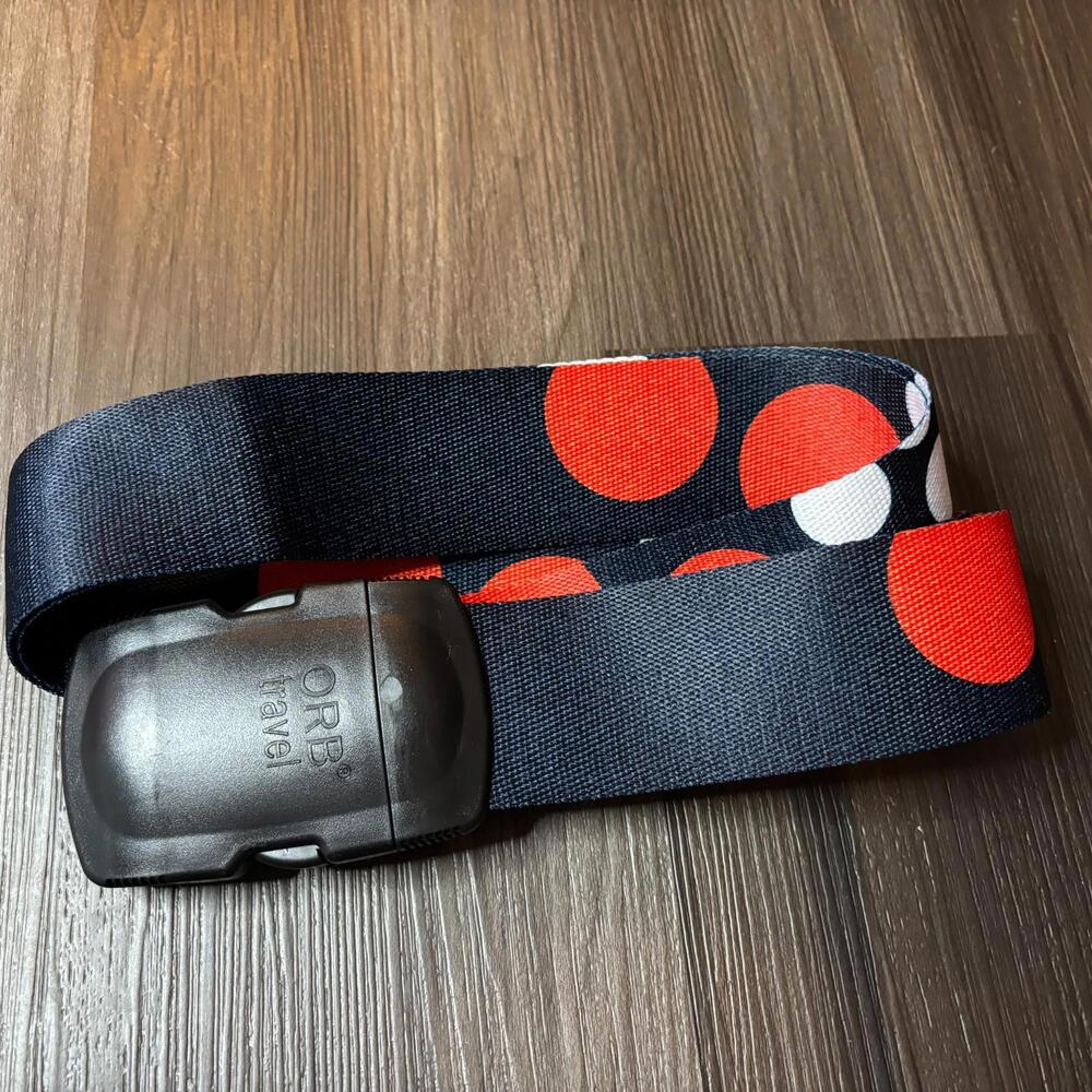 ORB Travel Luggage Strap Blue Polka Dot